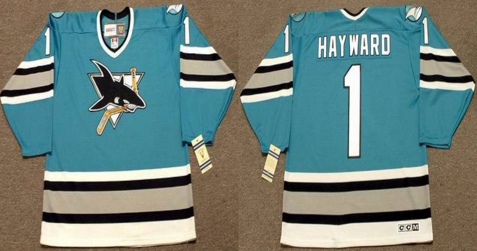 2019 Men San Jose Sharks #1 Hayward blue CCM NHL jersey 